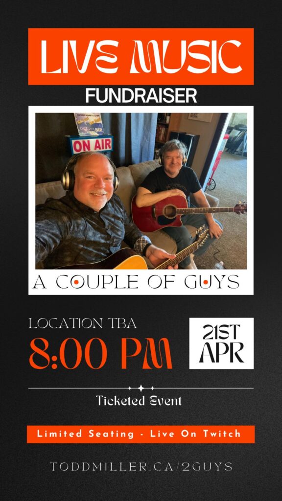 live music performance by A Couple Of Guys in Toronto on April 21st, 2023